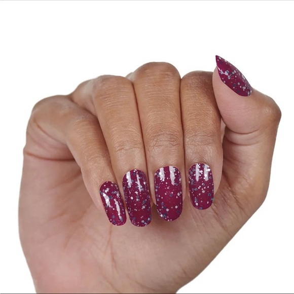 *Retired* Color Street: Wine Down | Deep Purple Red Silver Glitter Fall Dark - Picture 13 of 15